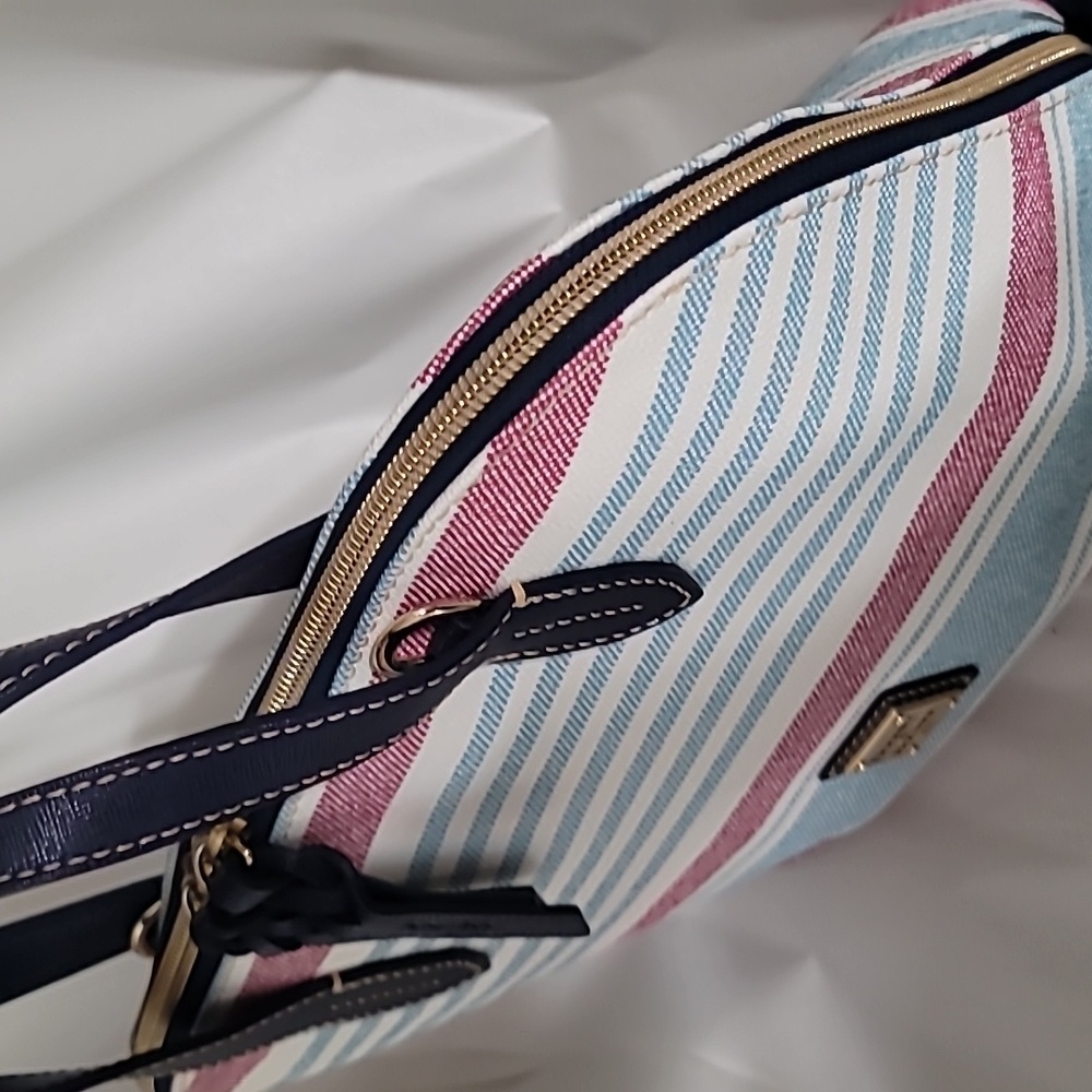 Dooney & Bourke Striped Satchel - Picture 4 of 13